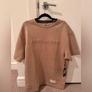 NWT ALPHALETE Men’s ELMNTS Half Sleeve Pullover XL - Tan